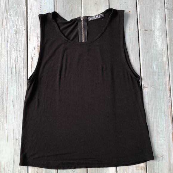 Cotton On Black Top / Tank with Zipper Back - Picture 1 of 10